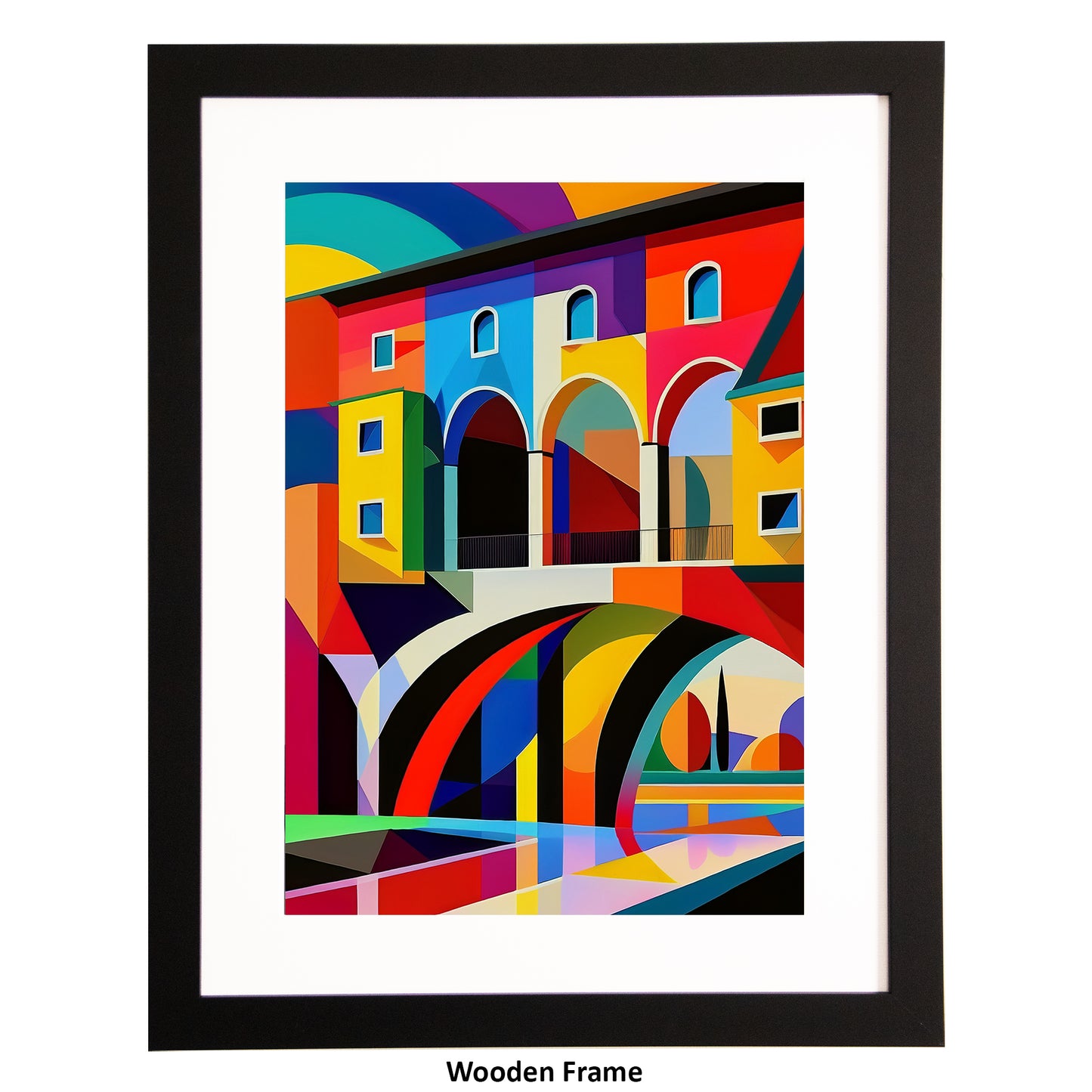 Old Bridge, a framed modern art print of the Ponte Vecchio from the Ximago store