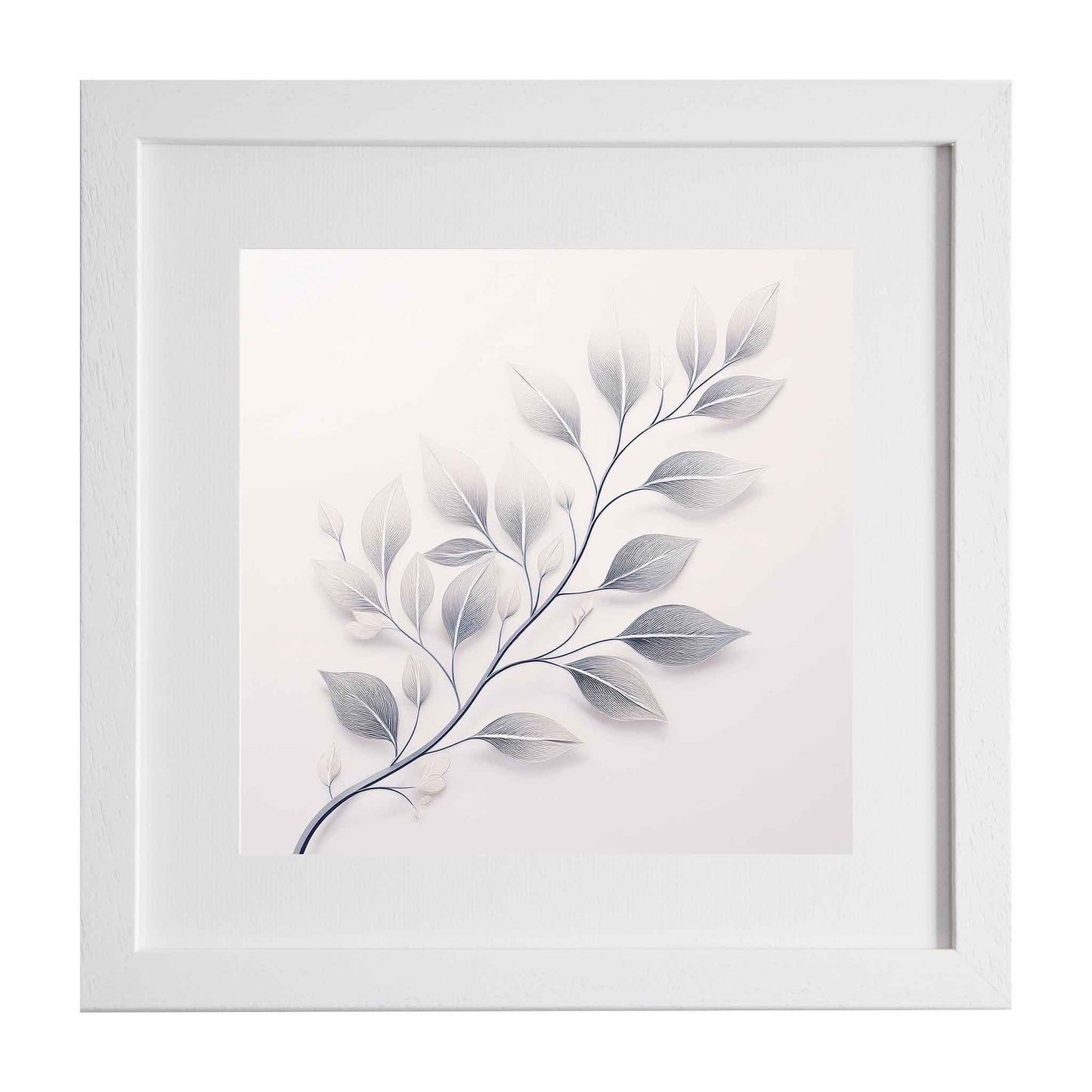 Neutral, modern style print of a branch and leaves, from ximago