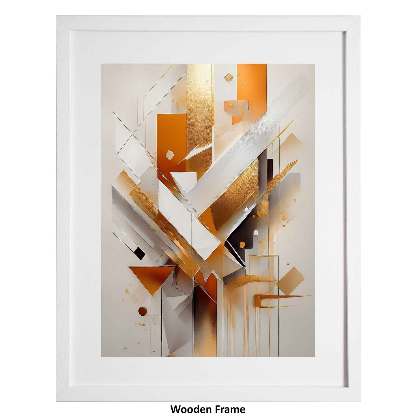 Karenza, gold and orange modern art print from Ximago