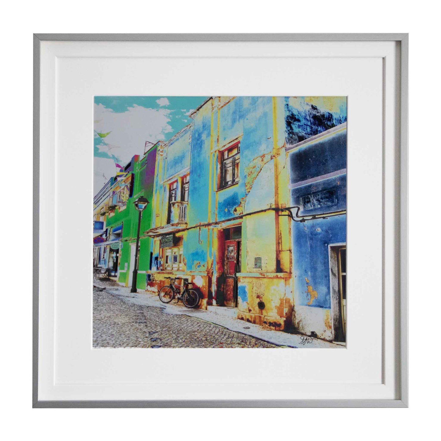 Lonely Bike - Spain, a framed modern art print from the Ximago store