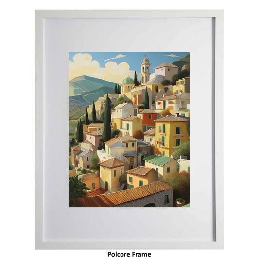 Italian Themed Village, a framed modern art print from the Ximago store