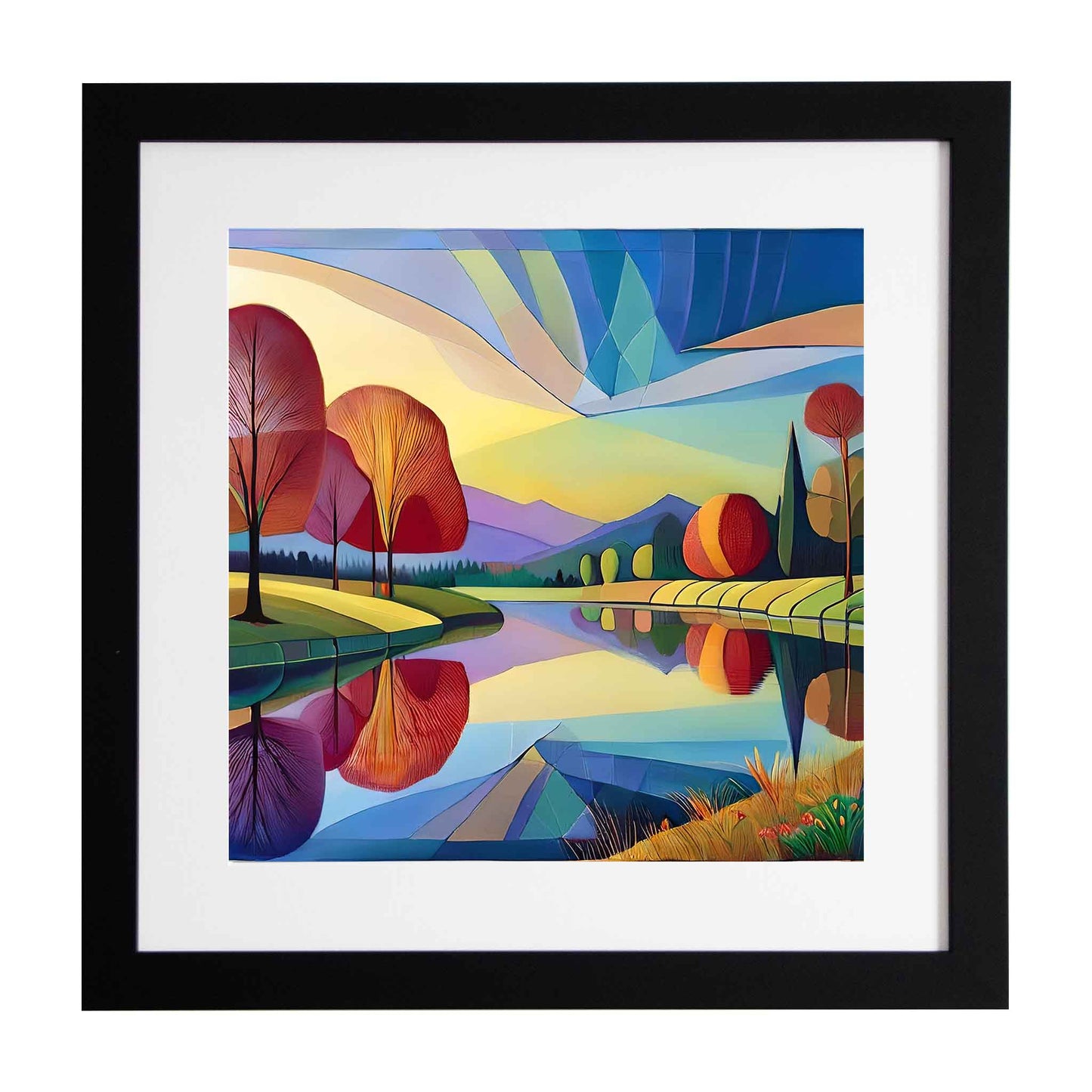 Peneus - Beautiful framed modern art print of a country scene from the Ximago Store