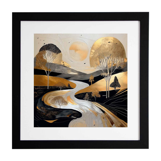 Odran, black, gold and creatm country style framed art print from Ximago