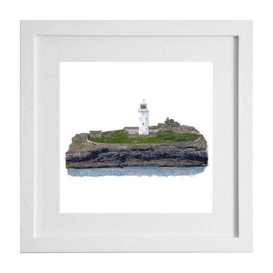 Godrevy Lighthouse - Cornwall, UK, a limited edition framed modern art print from the Ximago store