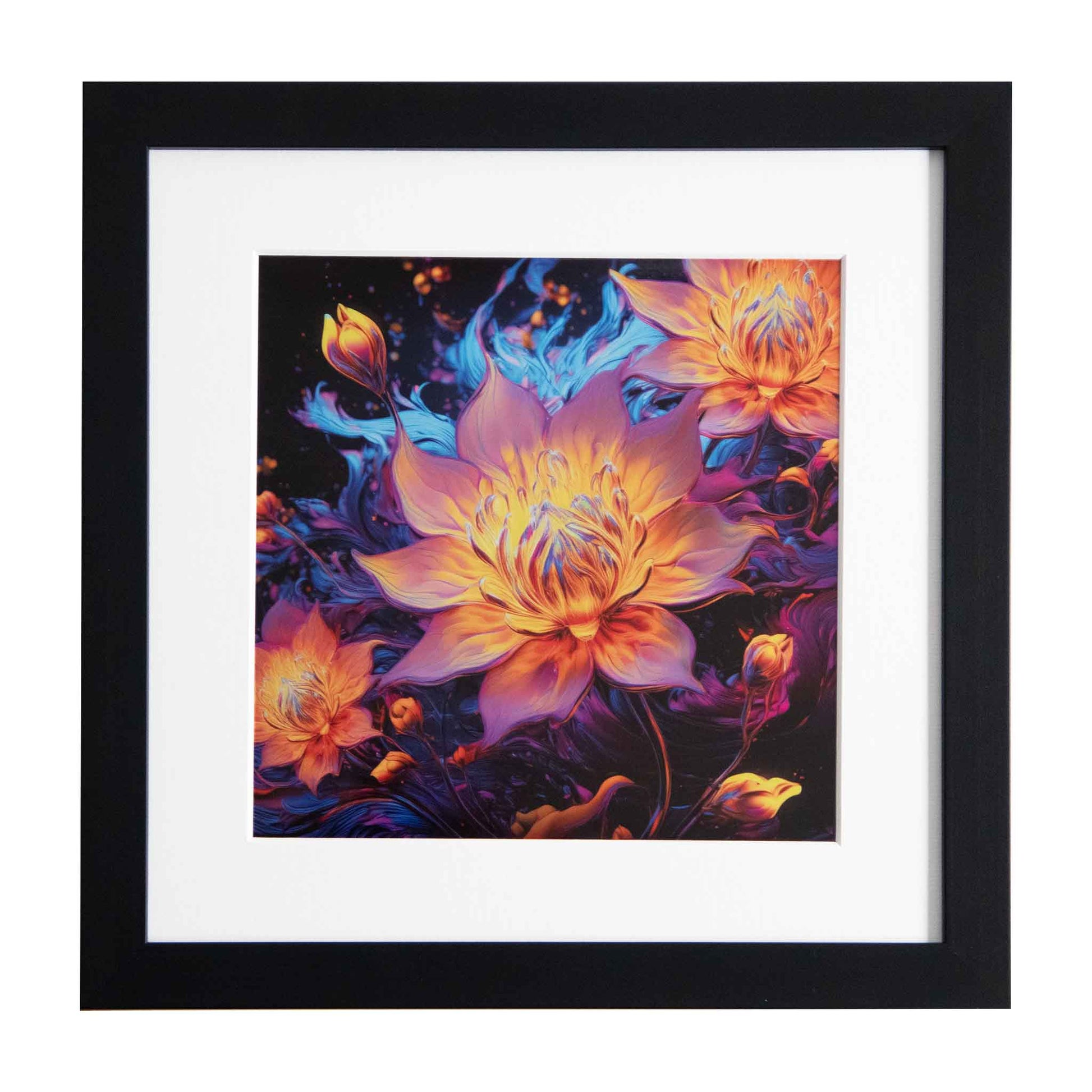 Lilium - A colourful flowery framed modern art print from the Ximago store