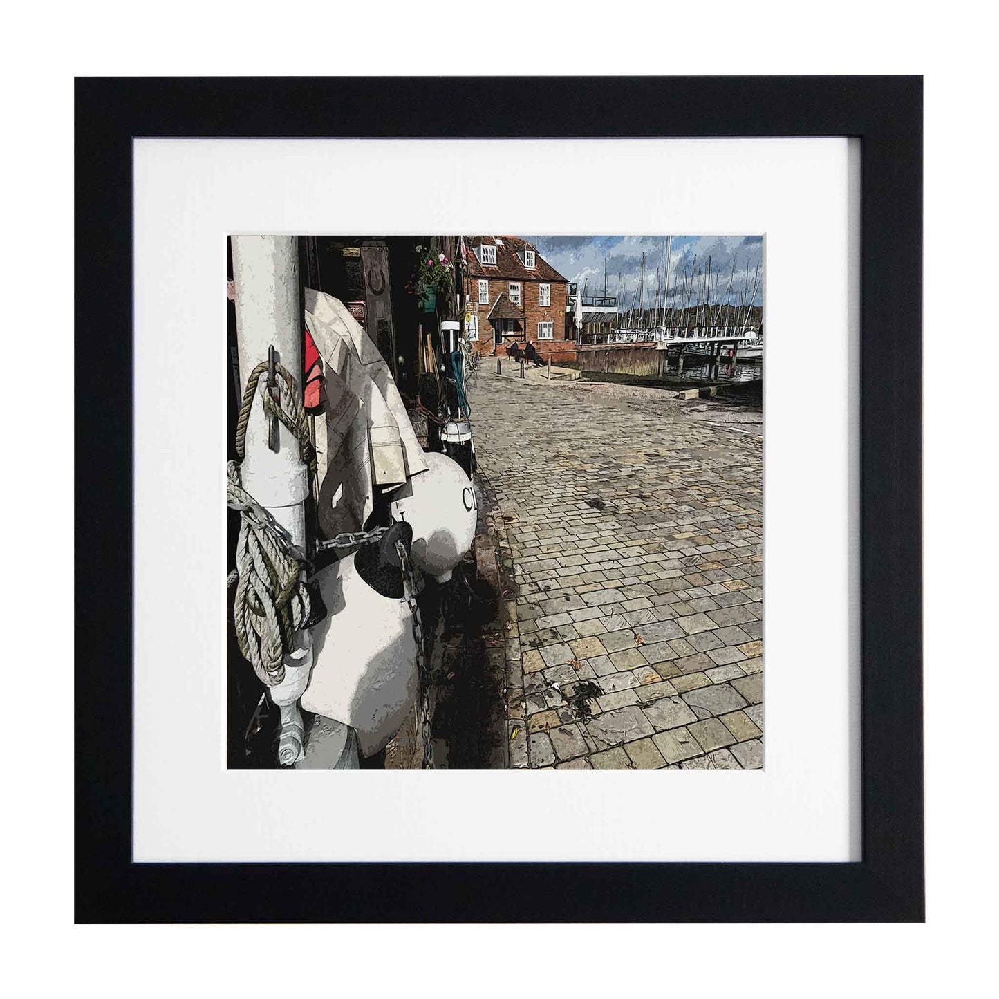 Hamble - The Quay, a framed modern art print from the Ximago store