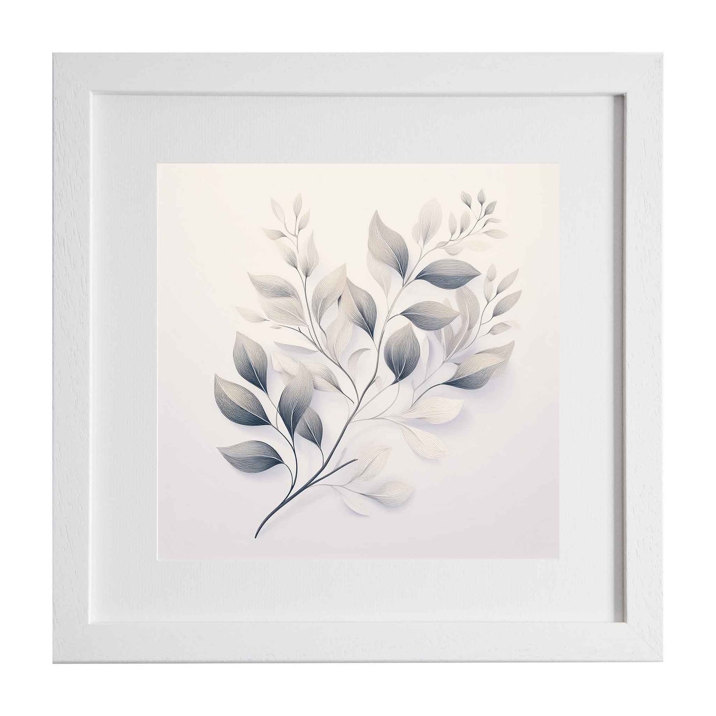 Eden, neutral leaves on a pale background, a modern art print from Ximago