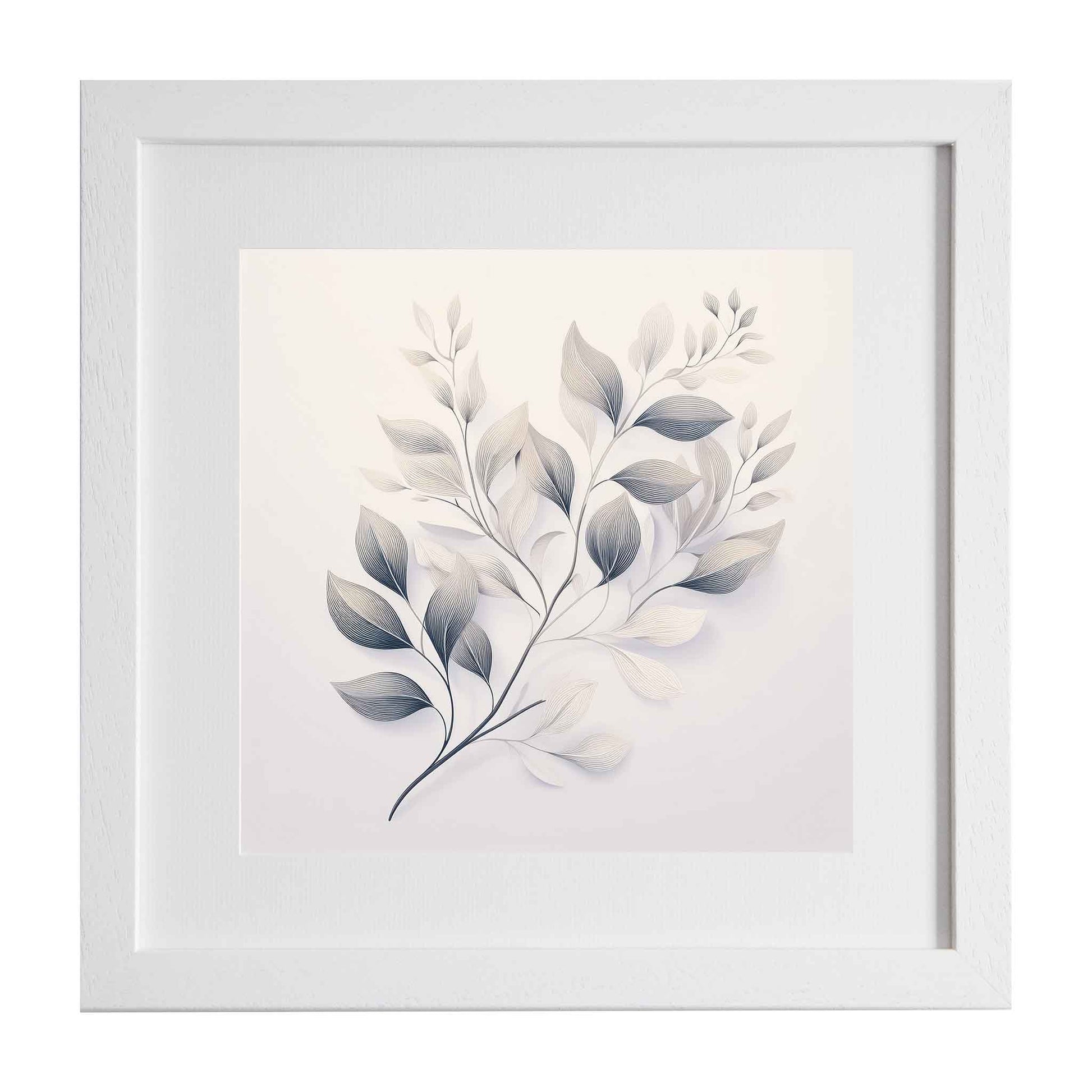 Eden, neutral leaves on a pale background, a modern art print from Ximago