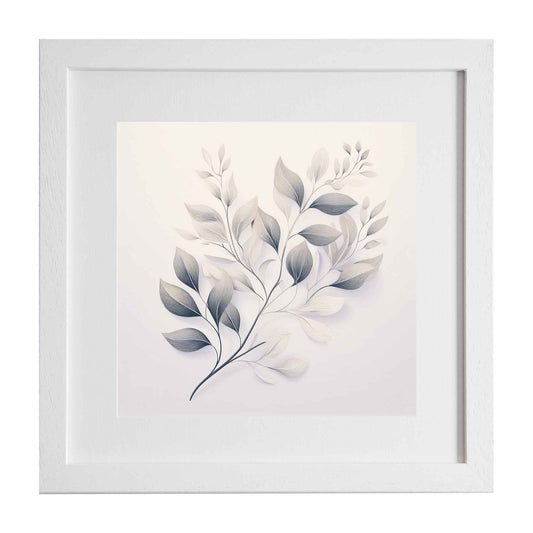 Eden, neutral leaves on a pale background, a modern art print from Ximago