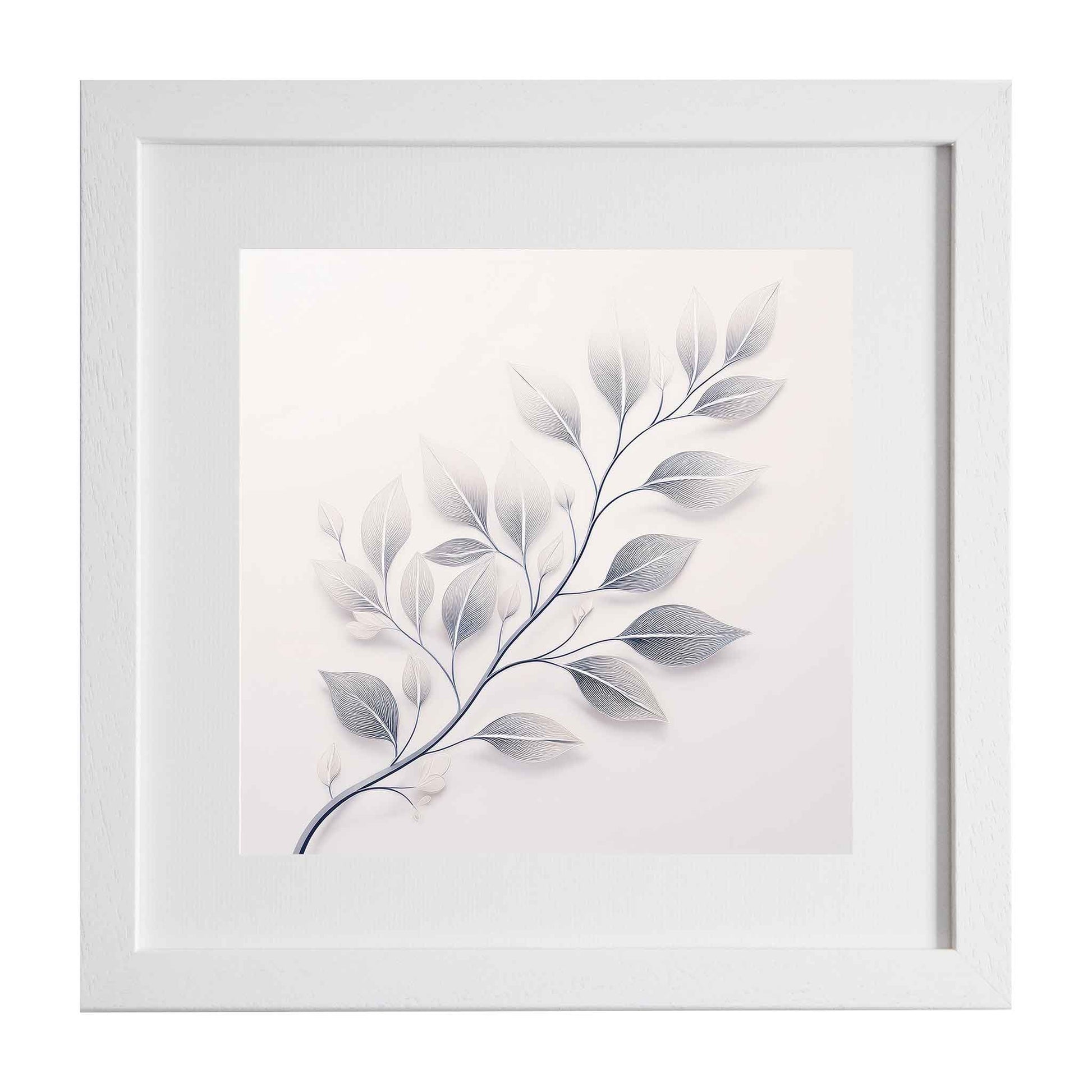 Neutral, modern style print of a branch and leaves, from ximago