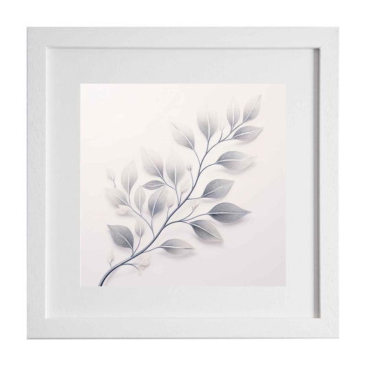 Neutral, modern style print of a branch and leaves, from ximago