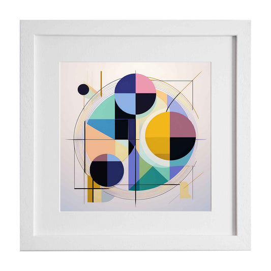 Geometric shapes and lines, a framed modern art print from the Ximago store