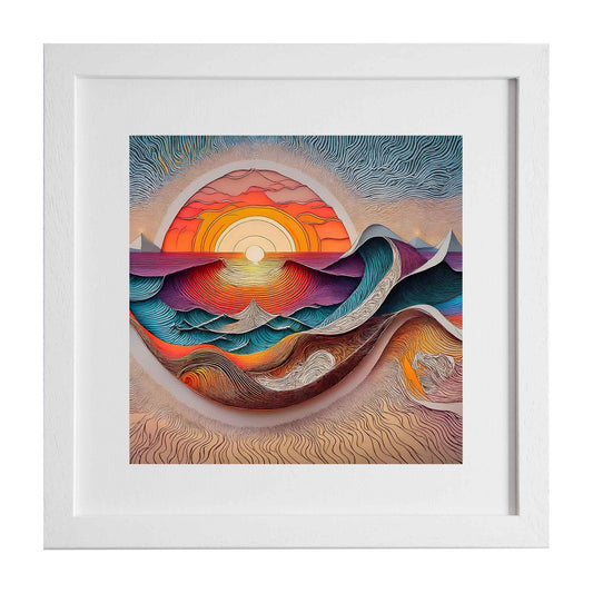 Oriana, a modern art beach sunset- A unique stylilsh art print from the Ximago store