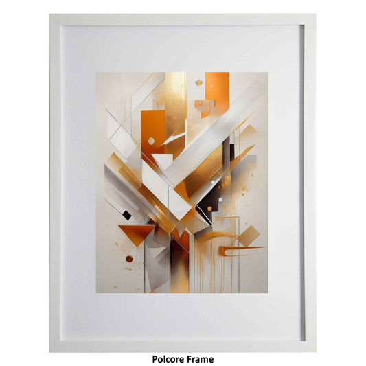 Karenza, gold and orange modern art print from Ximago