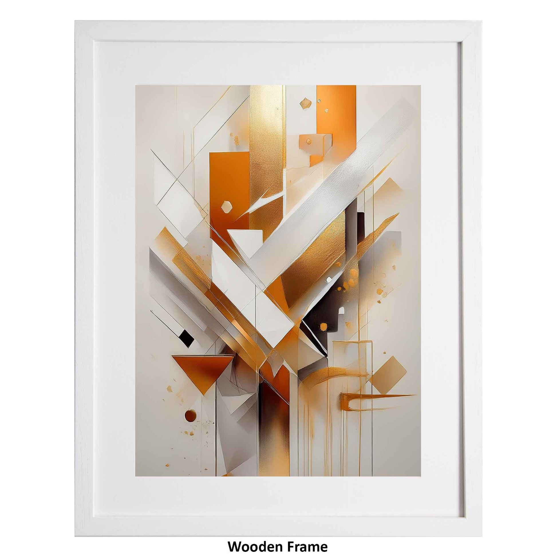 Karenza, gold and orange modern art print from Ximago