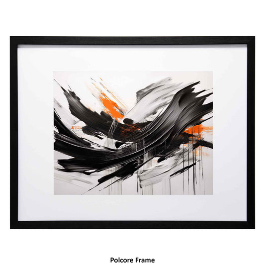 Sawyl, orange and black in bold brush strokes from Ximago