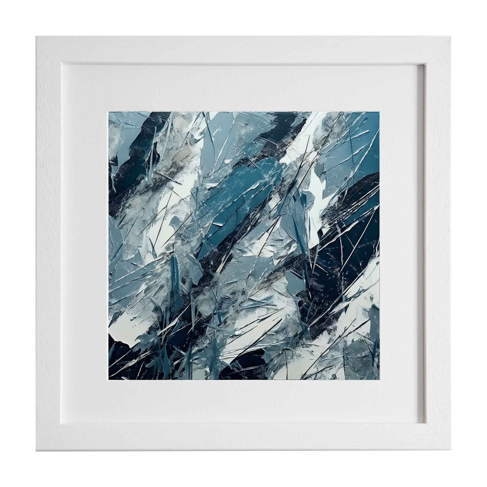 Berwyn, framed print of a blue and white pattern from the Ximago store
