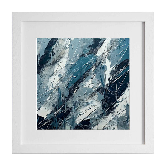 Berwyn, framed print of a blue and white pattern from the Ximago store