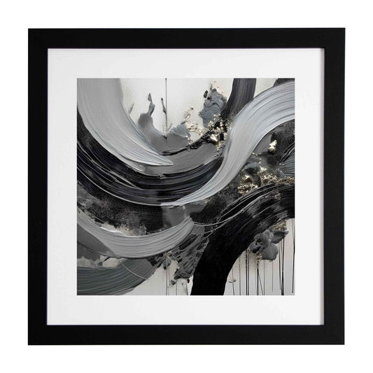 Macdara, black and grey modern art print from XImago