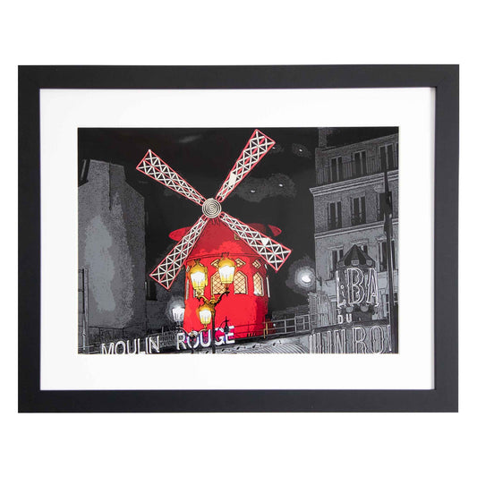 Moulin Rouge - Paris, a framed modern art print from the Ximago store