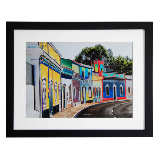 Curved Street - Portugal, a framed modern art print from the Ximago store