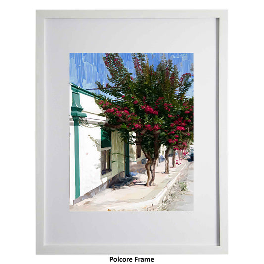 Castro Marim street view in Portugal. A framed art print from the Ximago store