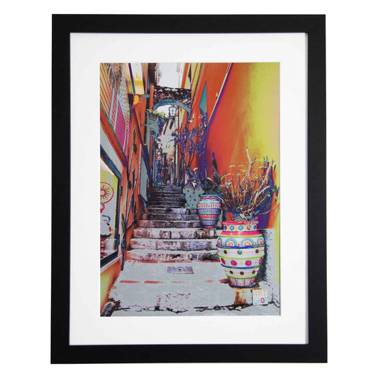 Taormina Steps - Sicily, a framed modern art print from the Ximago store