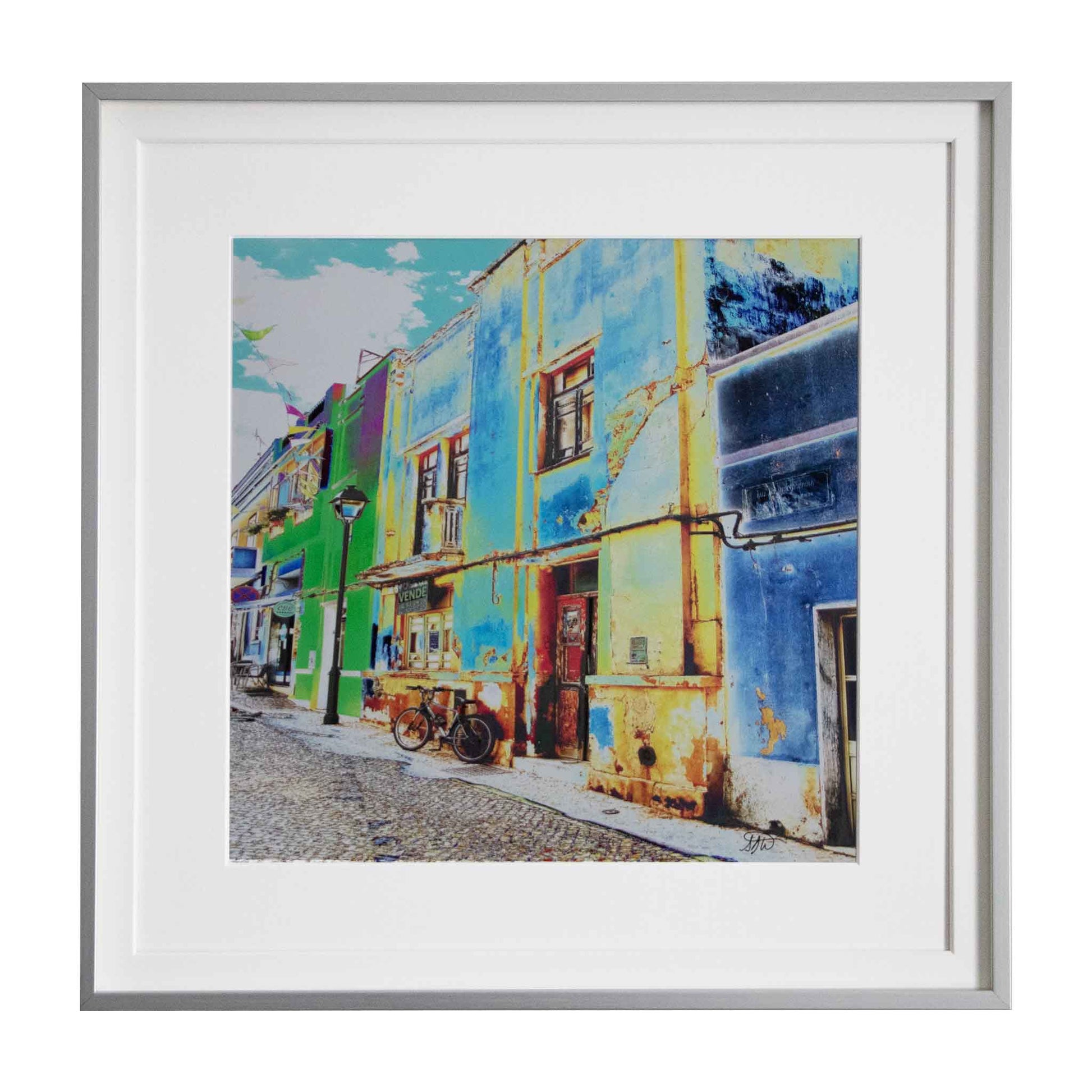 Lonely Bike - Spain, a framed modern art print from the Ximago store