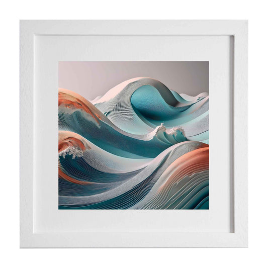 Big Wave, framed modern art image of large waves at sea from Ximago